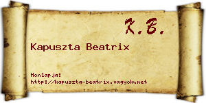 Kapuszta Beatrix névjegykártya