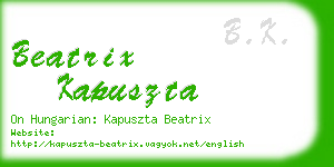 beatrix kapuszta business card